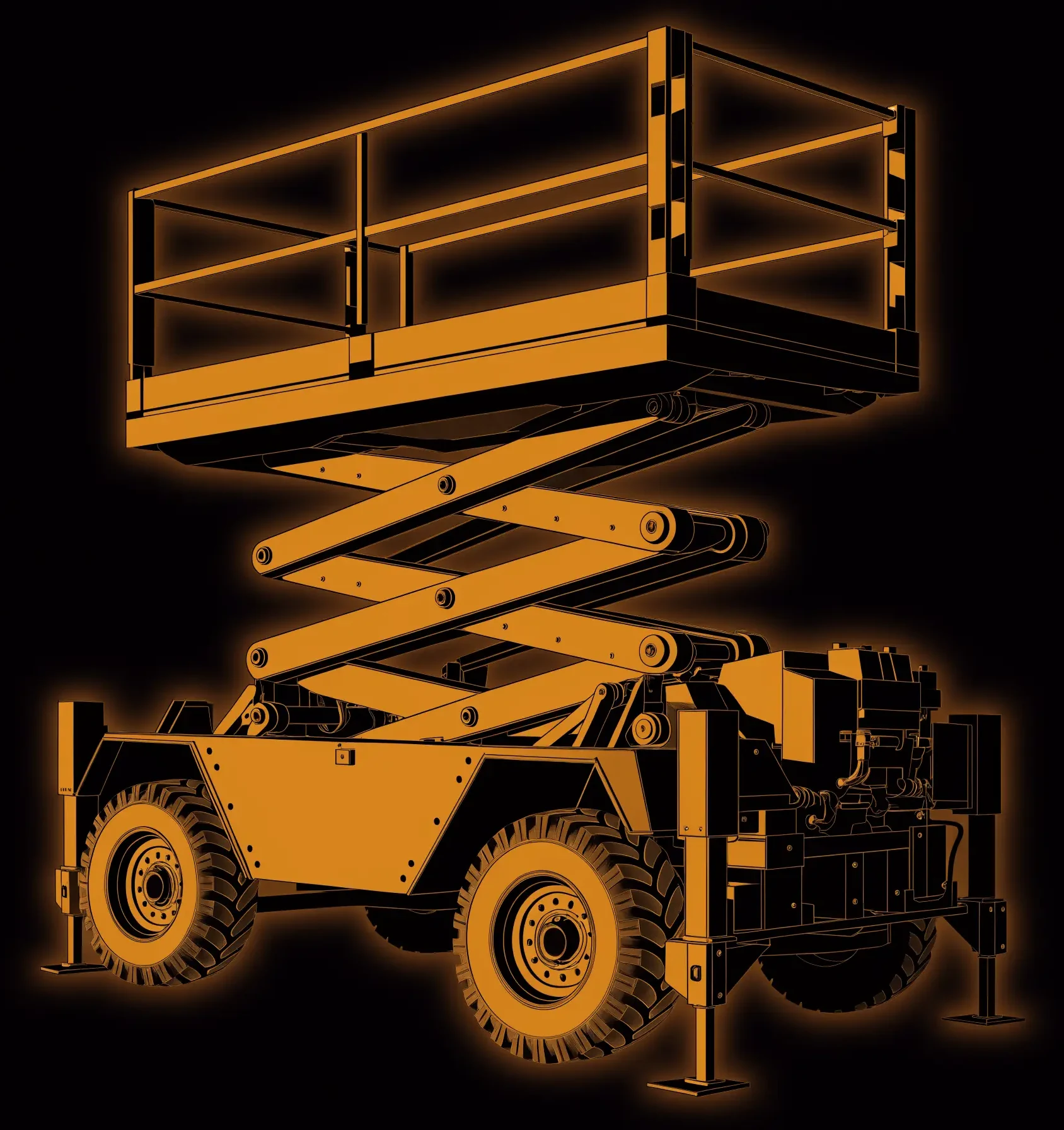 Rough Terrain Scissor Lift — illustration